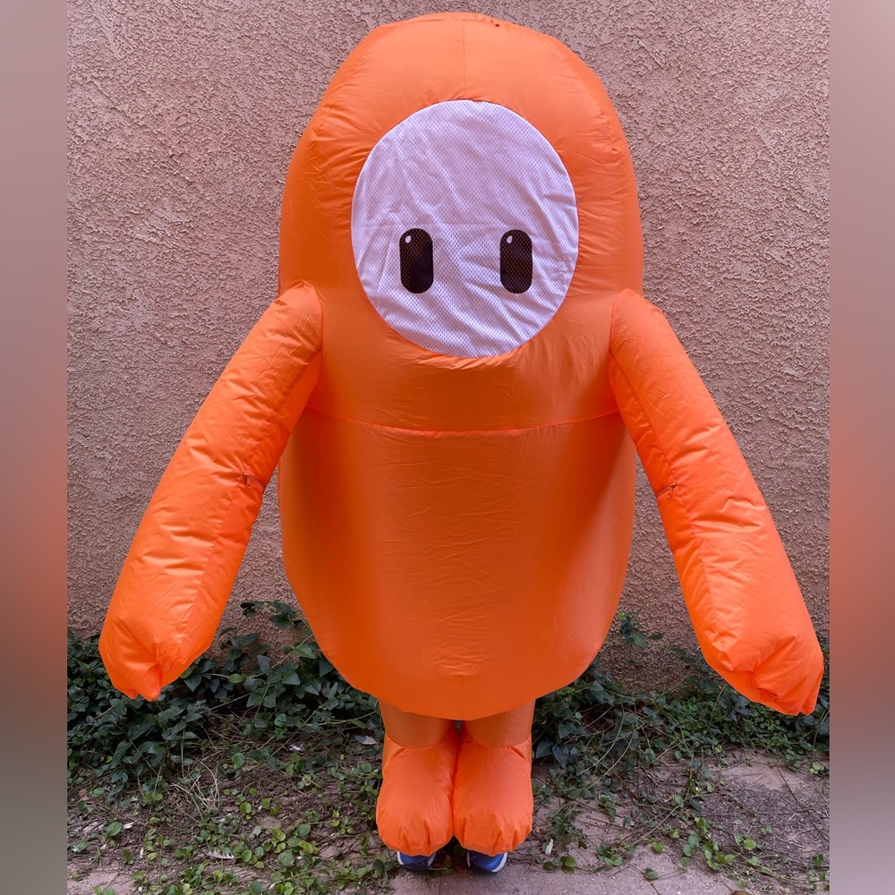 Fall Guys Blue Inflatable Costume with Crown | Youth OS One Size